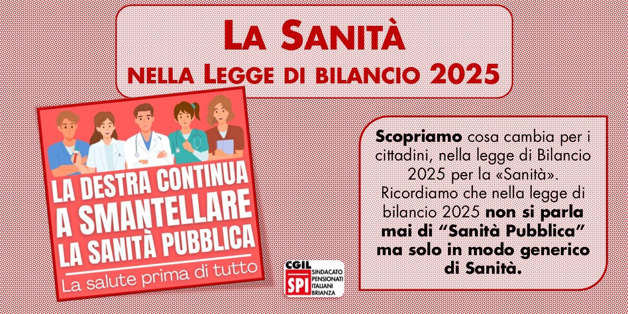 LA SANITÀ NELLA LEGGE DI BILANCIO 2025